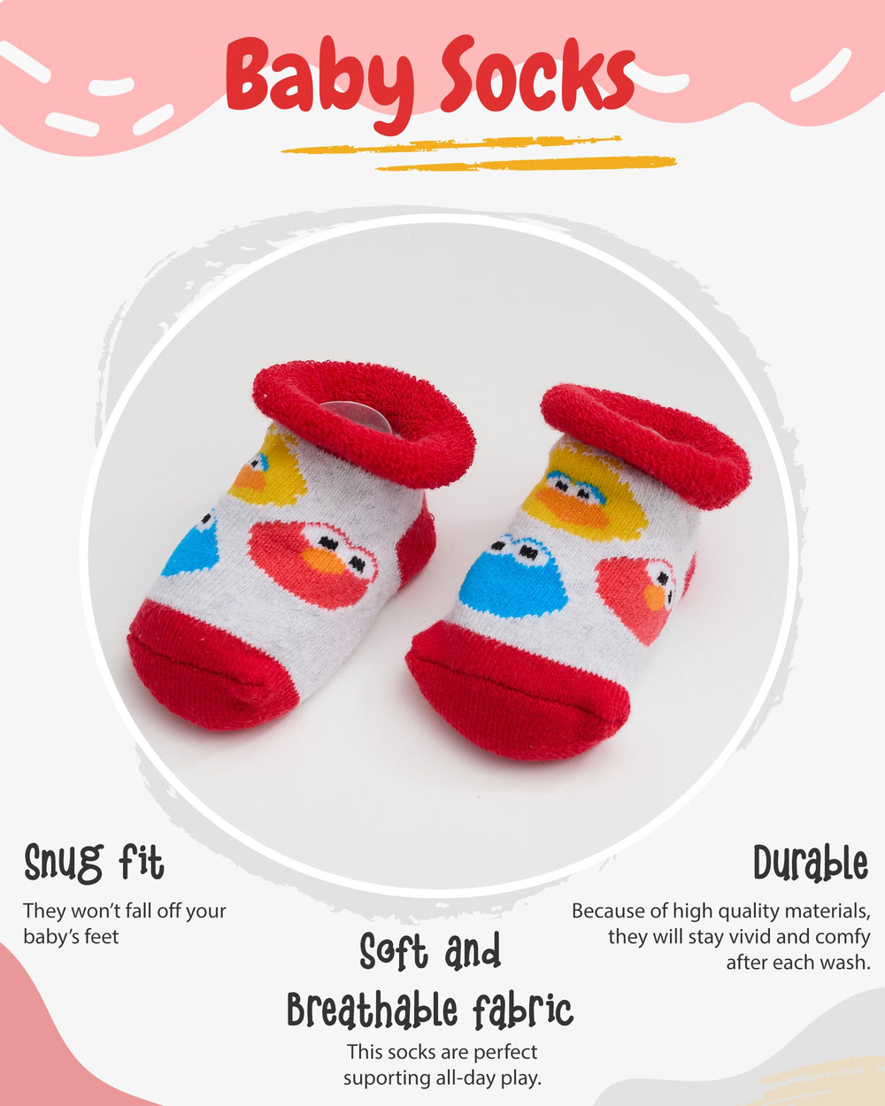 Sesame Street baby bib and booties set packaging ready for gifting.