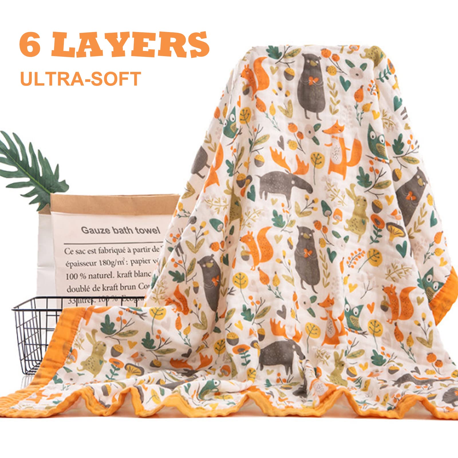 Setaria Viridis forest animals blanket during toddler play session