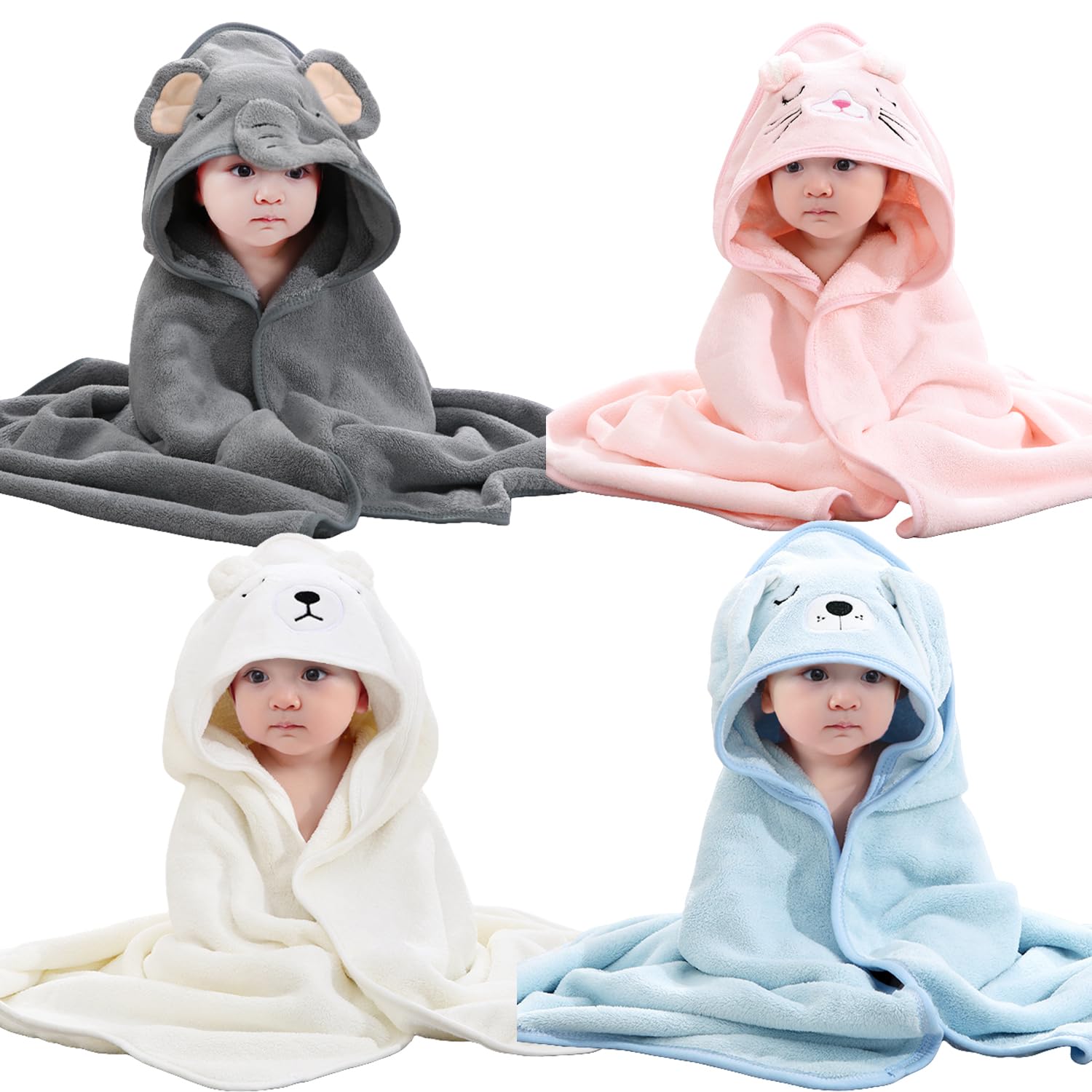 SEVDO hooded towel design features a cute animal hood for bath time fun.