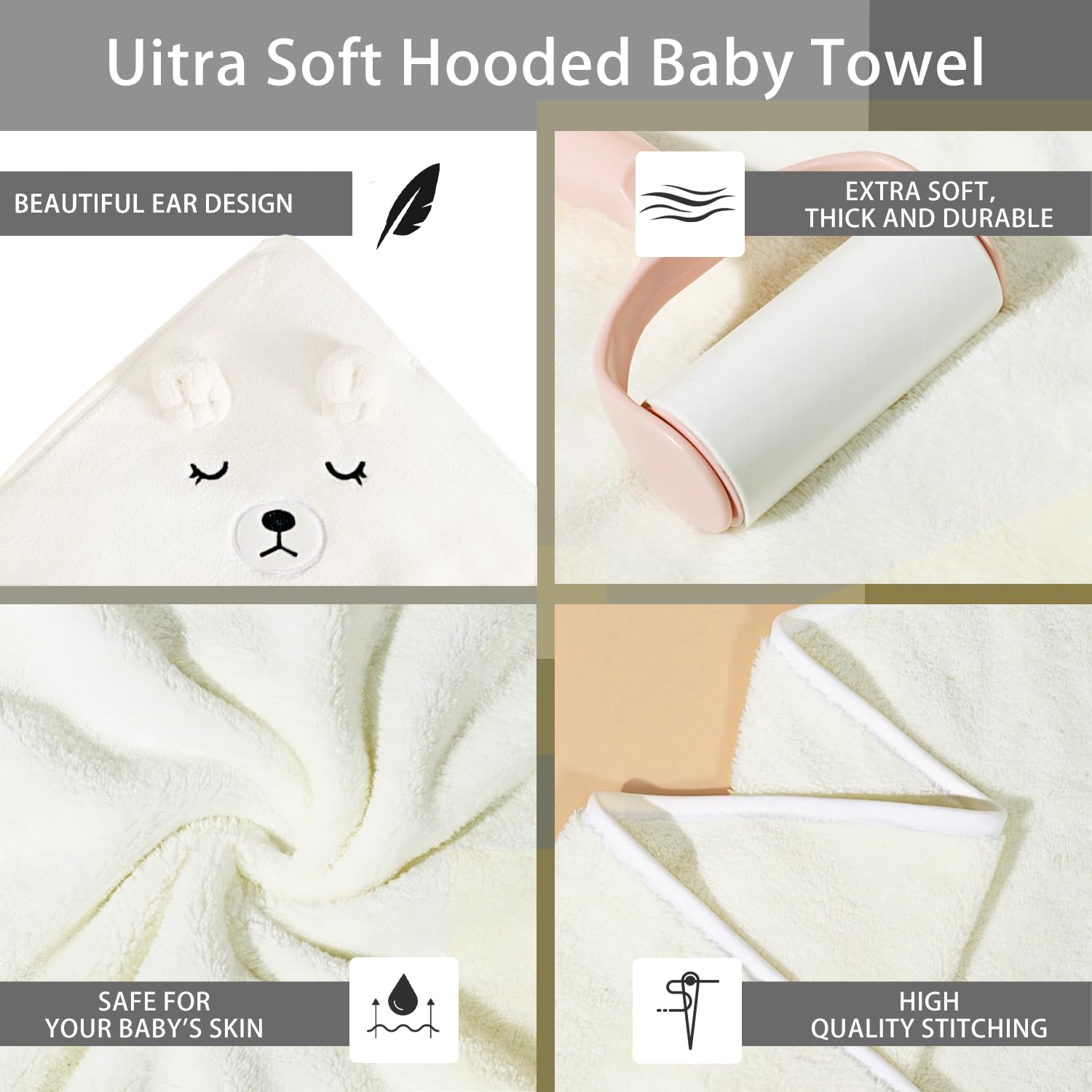SEVDO fast-drying towel helps keep baby warm after baths.