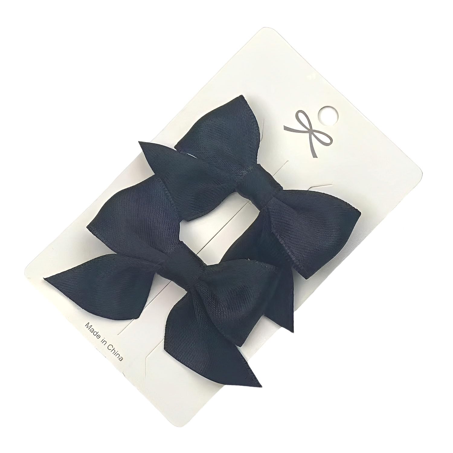 SEVENHEAD bow hair clip black back view showing snag free metal clip