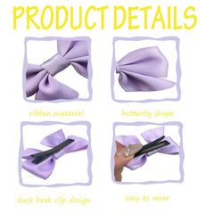 SEVENHEAD black bow hair clip front close up highlighting heat sealed edges