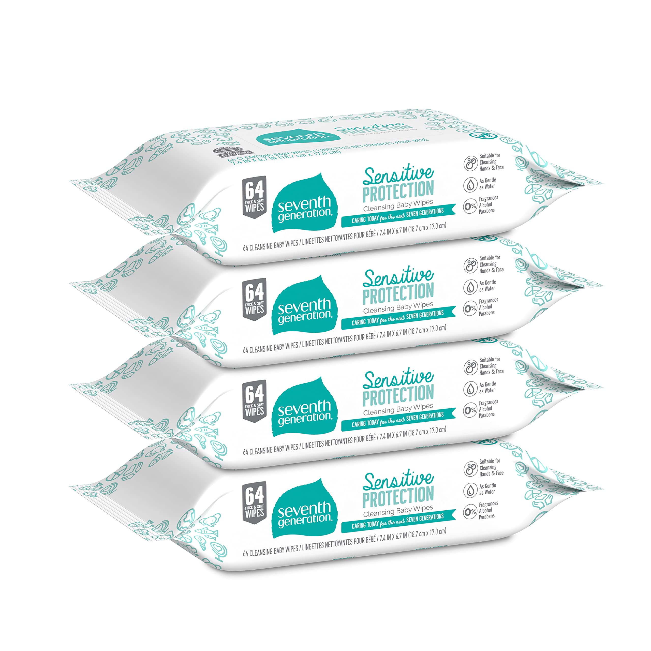 Seventh Generation baby wipes near aloe vera conditioning close-up