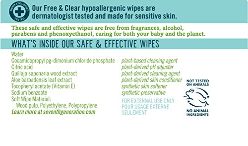 Close-up of thick, soft Seventh Generation baby wipe texture