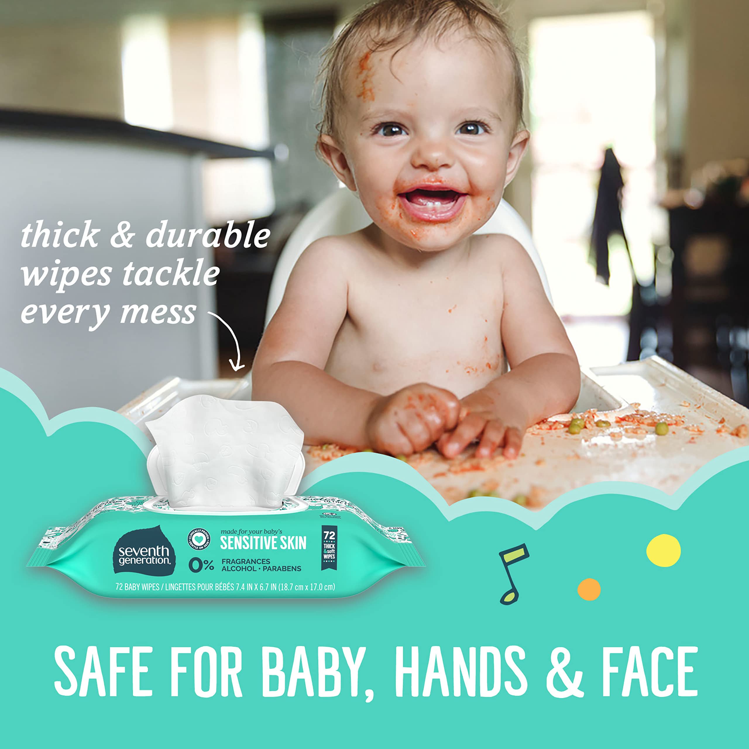 Hypoallergenic dermatologist tested wipes for sensitive skin
