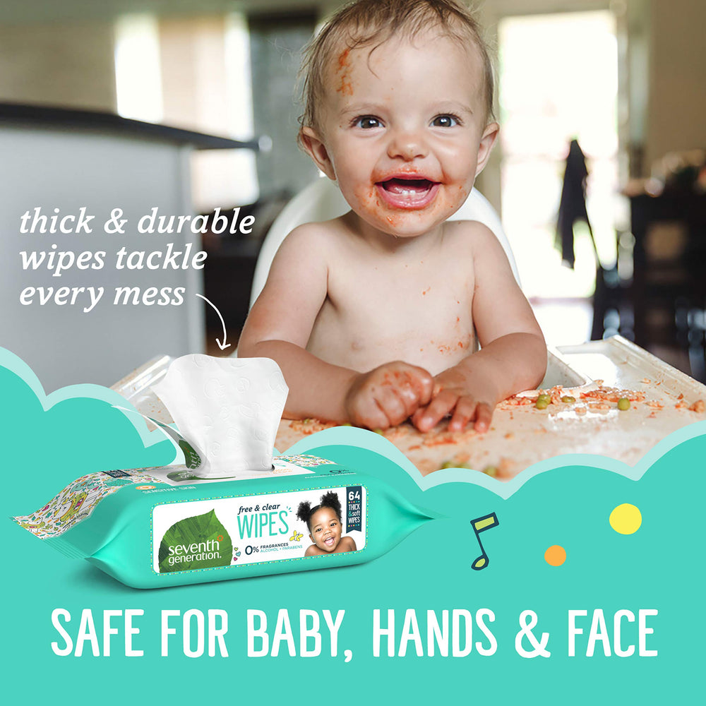 Wipes safe for baby hands and face with a gentle feel.