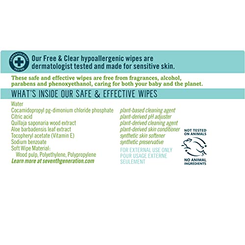 Seventh Generation Sensitive Wipes fragrance-free for delicate baby skin