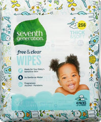 Seventh Generation thick soft wipes for a gentle clean on baby hands.
