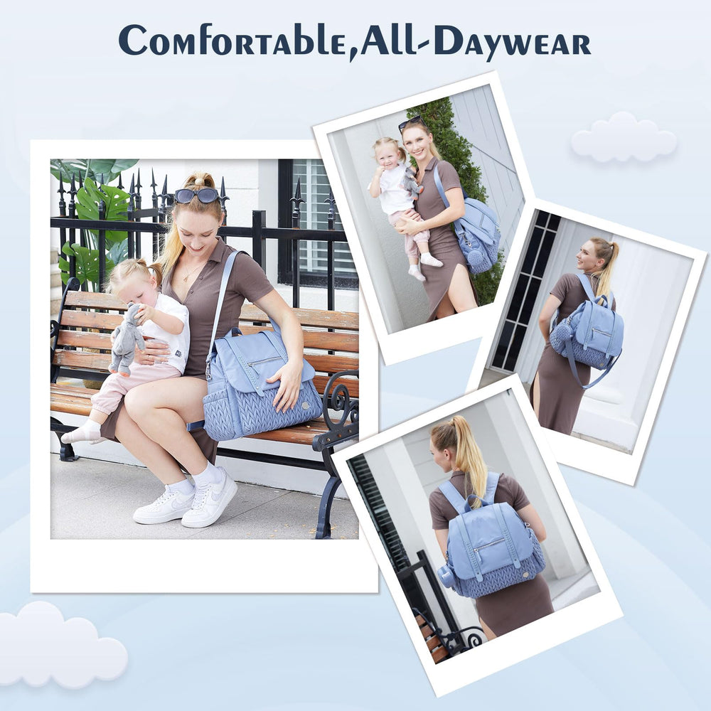 SEWBOO diaper bag backpack color options show versatile style