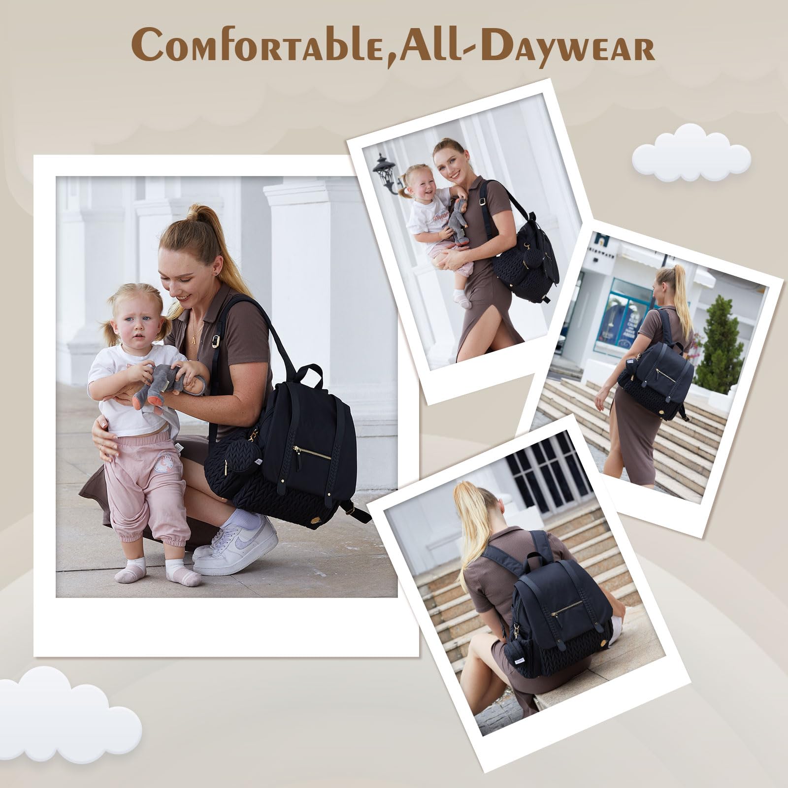SEWBOO convertible backpack design offers versatile wear options.