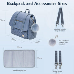 SEWBOO diaper bag backpack stroller hooks keep gear within reach