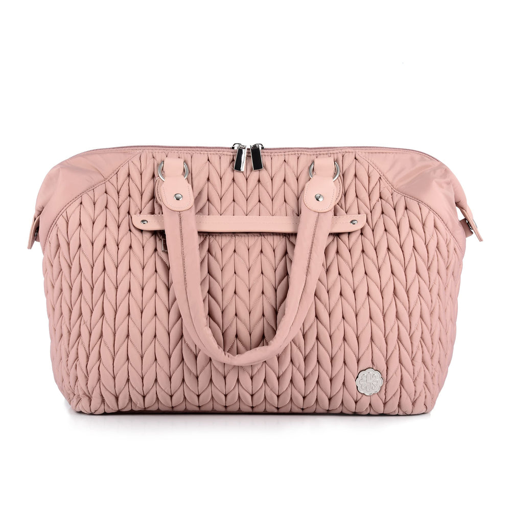 SEWBOO dusty rose diaper bag tote with spacious interior for on-the-go organization