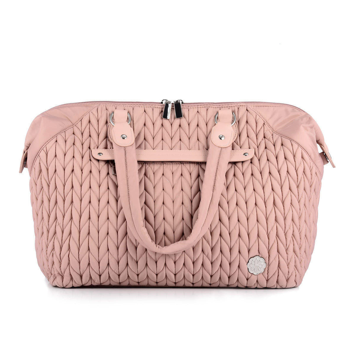 SEWBOO dusty rose diaper bag tote with spacious interior for on-the-go organization