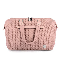 SEWBOO dusty rose diaper bag tote with spacious interior for on-the-go organization