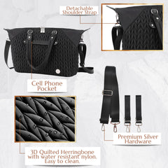 SEWBOO Diaper Bag Tote stroller hooks enable hands-free shopping and strolling