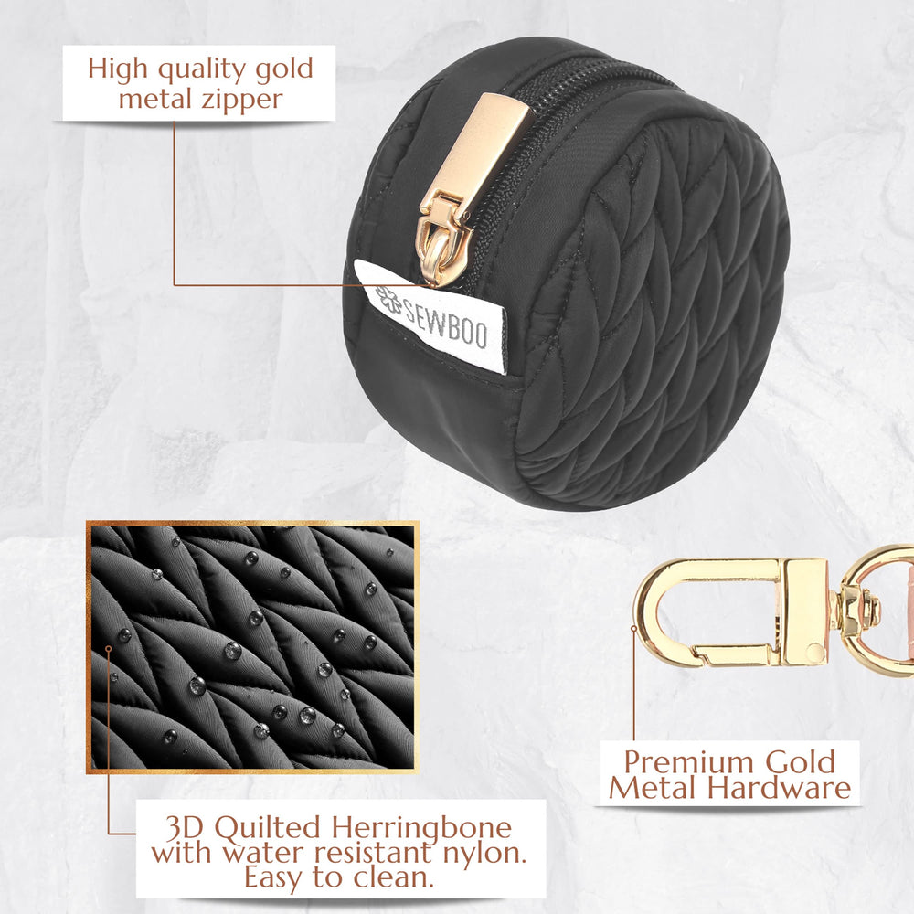 SEWBOO nylon 3D herringbone quilting black adds style and durability