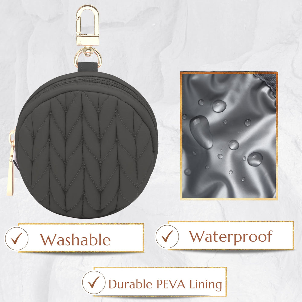 SEWBOO pouch-cover with PEVA lining black preserves pacifier cleanliness on busy days