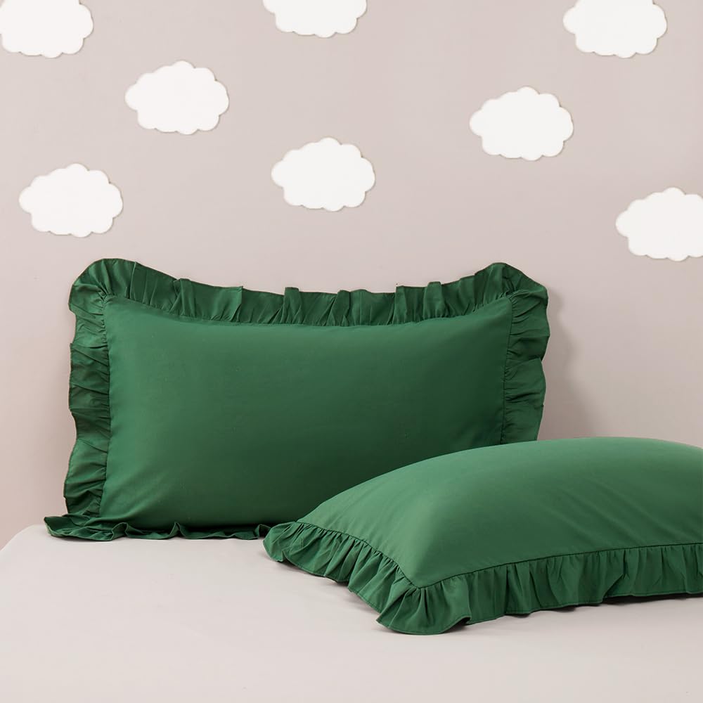 Sewdudely small pillow case 14x20 in dark green offers soft, breathable comfort.