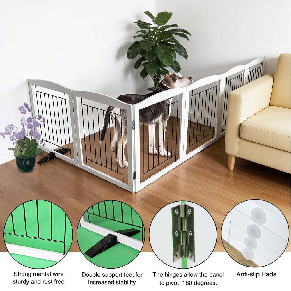 SFJC dog fence indoor folded for compact storage and quick repositioning