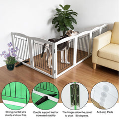 SFJC dog fence indoor folded for compact storage and quick repositioning