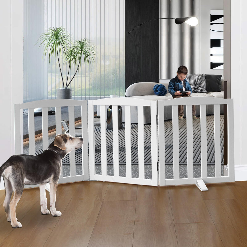 SFJC dog gate three-panel assembled, ideal indoor barrier for pets