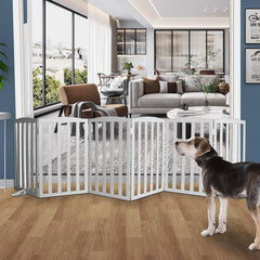 SFJC six-panel dog gate showing flexible room division for pets.