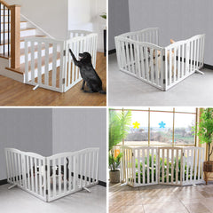 SFJC 6-panel gate shows sturdy hinges for versatile indoor layouts.