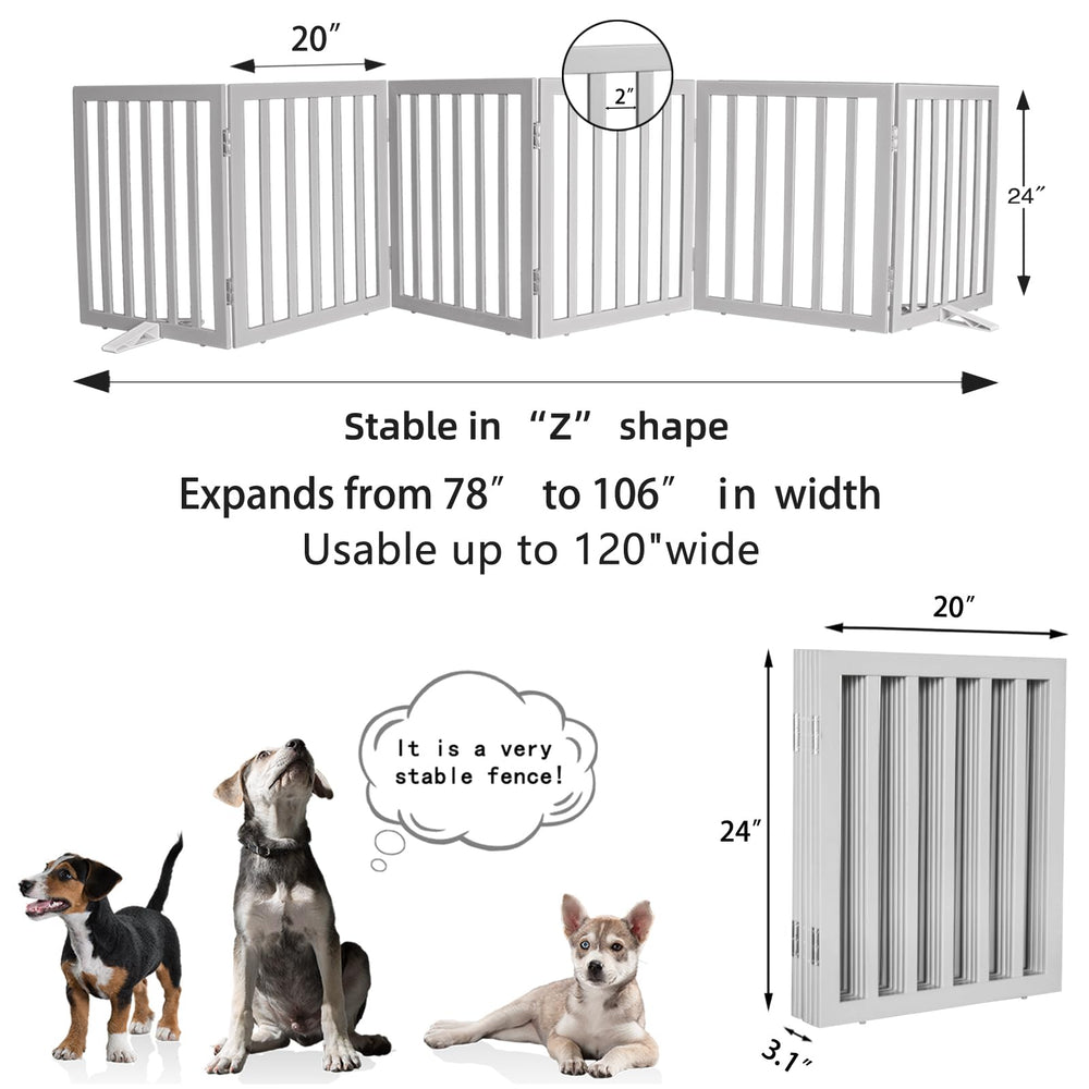 SFJC wooden pet gate fits through doorways while keeping pets safely contained.