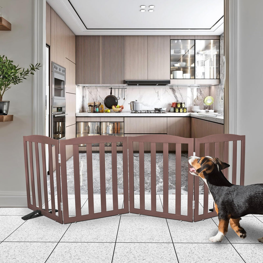 SFJC foldable 4-panel gate extended for wide openings and easy relocation.