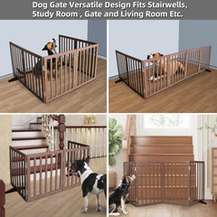 SFJC freestanding dog gate easily placed across hallways and doorways