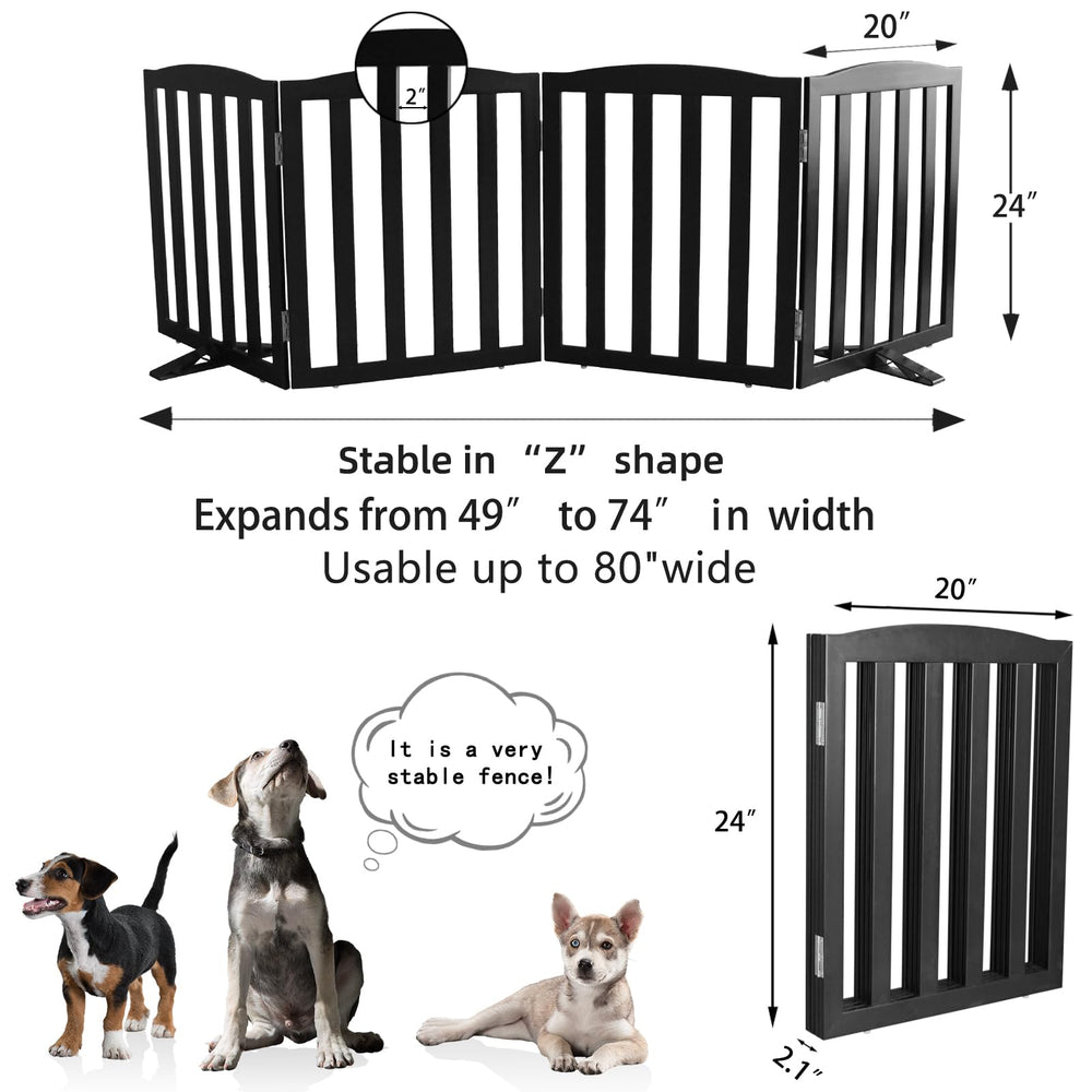 SFJC dog gate full size open measures eighty inches for expansive coverage.