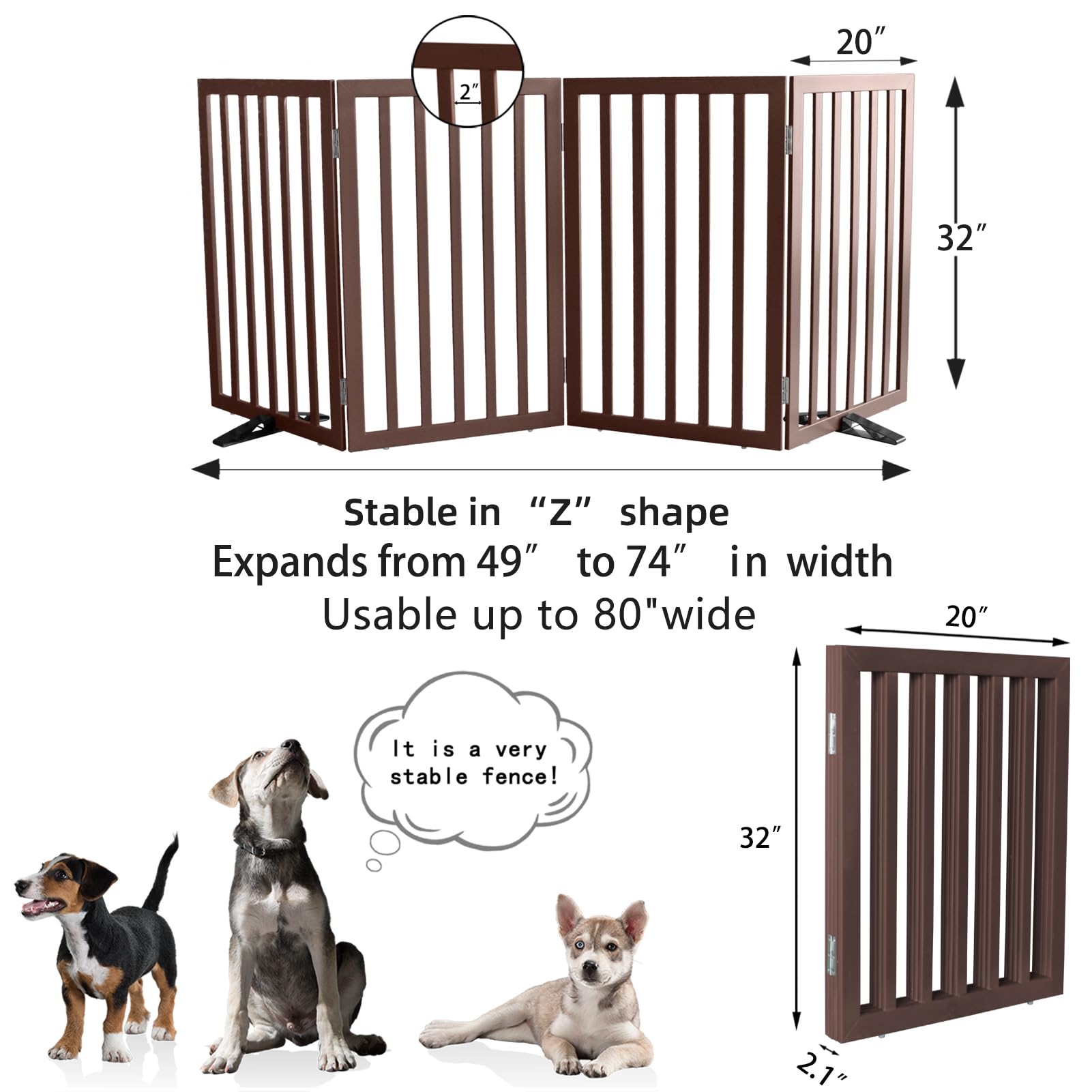 SFJC dog gate arrives fully assembled for immediate placement in doorways.