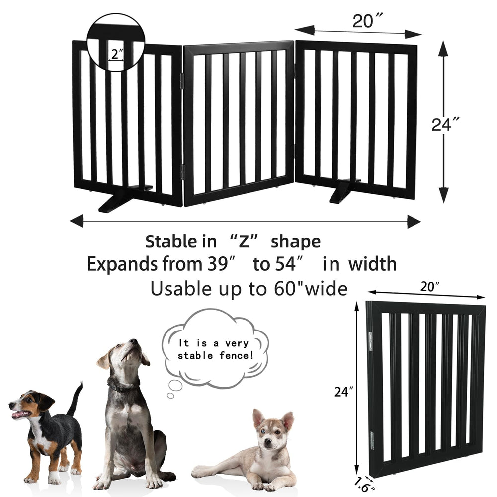 SFJC wooden dog gate with non-slip feet protecting floors.