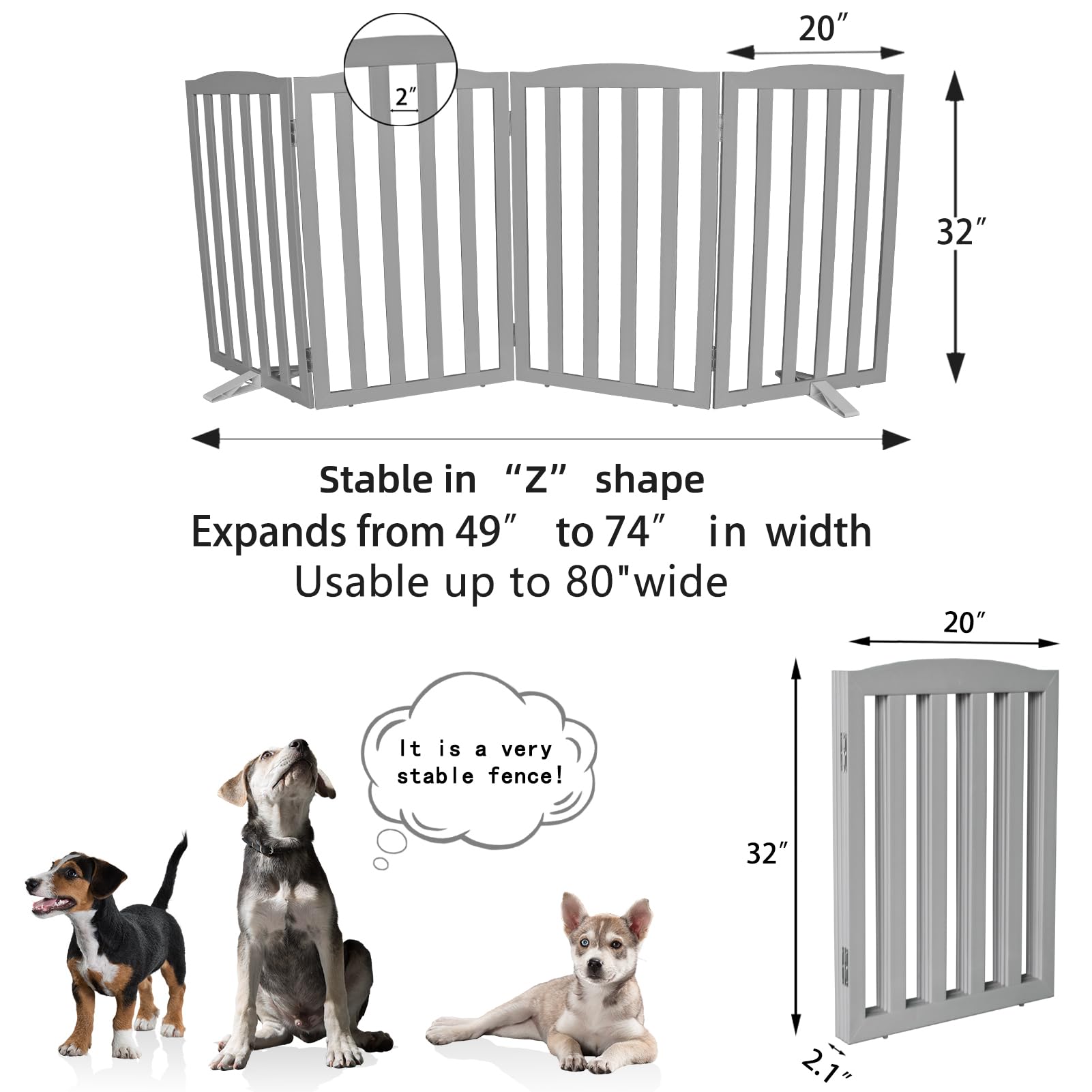 SFJC four-panel gate with durable stainless steel hinges
