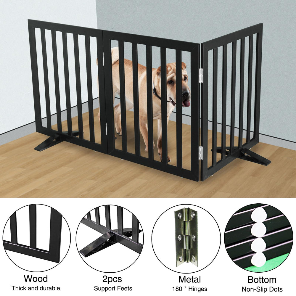SFJC three-panel wooden gate with stainless steel hinges.
