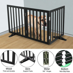 SFJC three-panel wooden gate with stainless steel hinges.