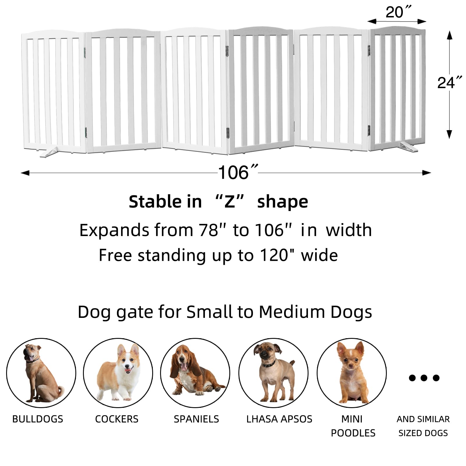 SFJC indoor dog gate fits stairs, hallways, and entries seamlessly.