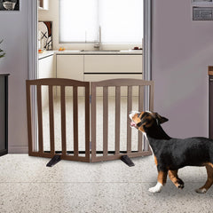 SFJC dog gate indoors folded compact for easy storage and quick setup