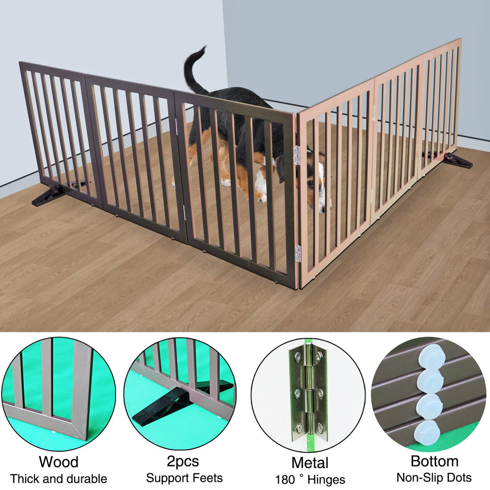 SFJC dog gate with non-slip feet protecting floors during use
