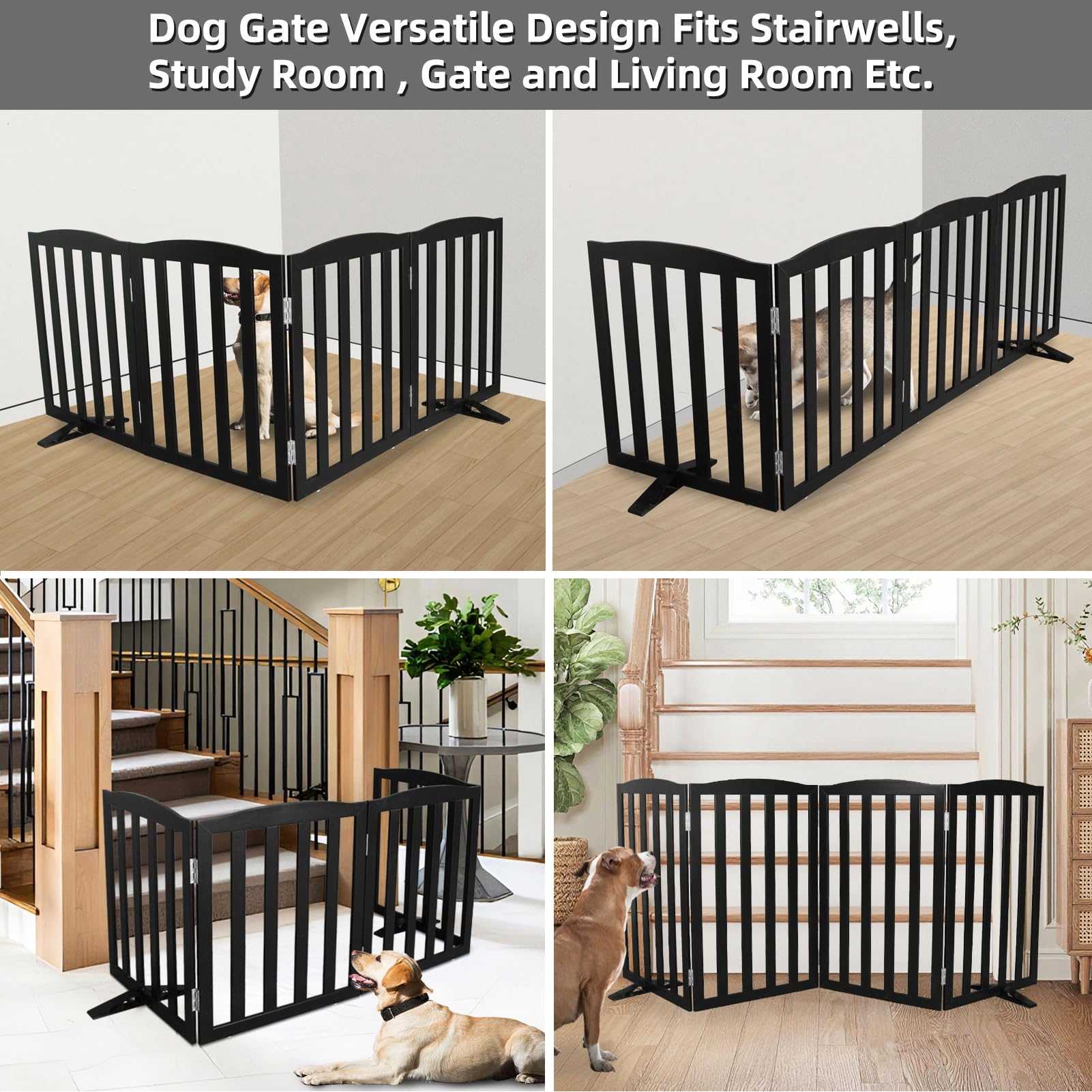 SFJC dog gate with non-slip feet protects floors while in use