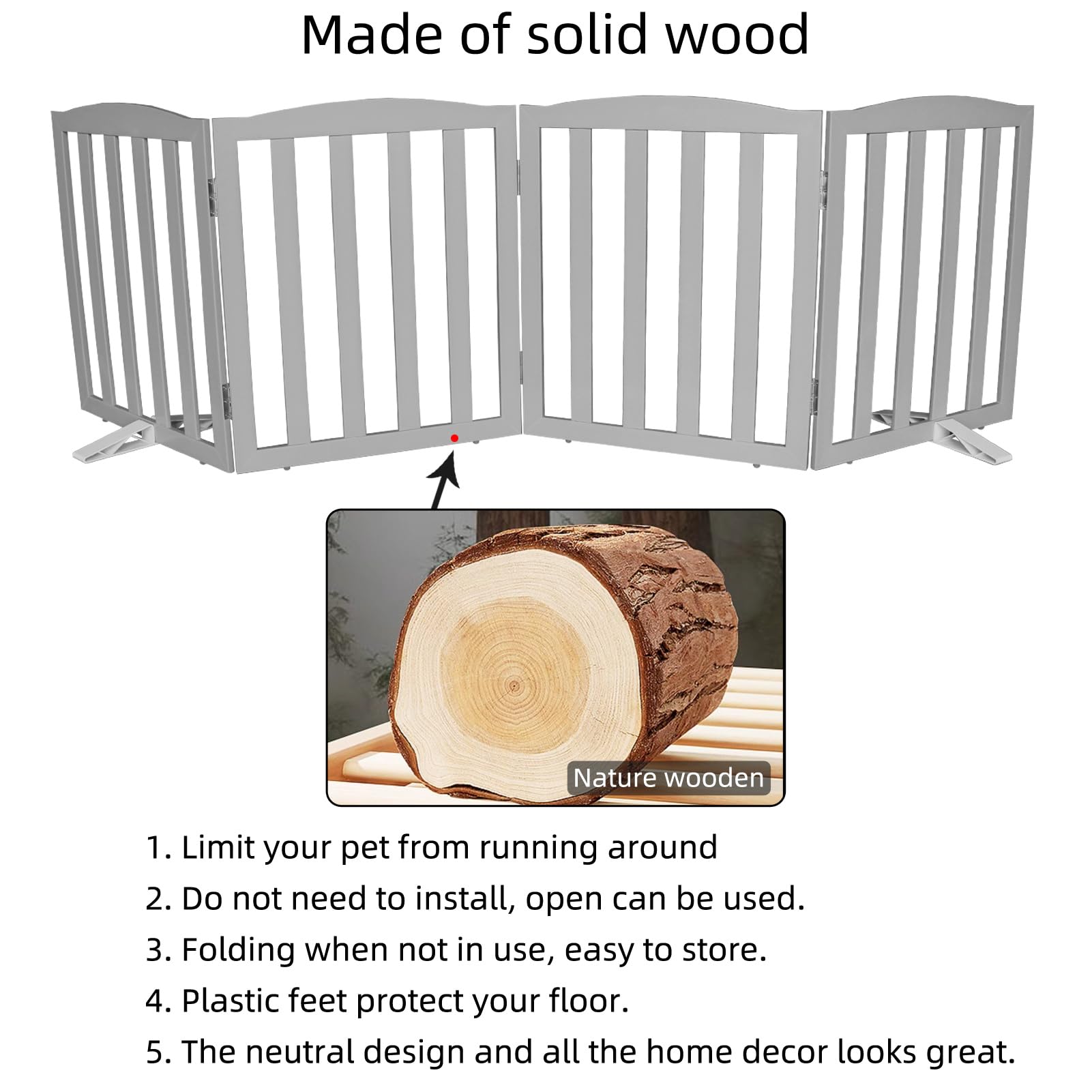 SFJC dog gate non slip feet protect floors during use