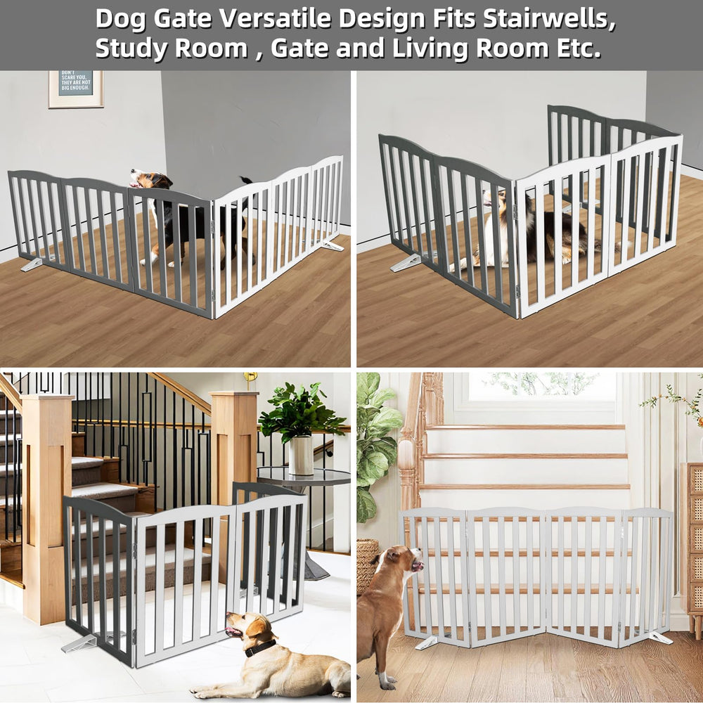 SFJC wooden grey gate with non-slip feet protecting floors.