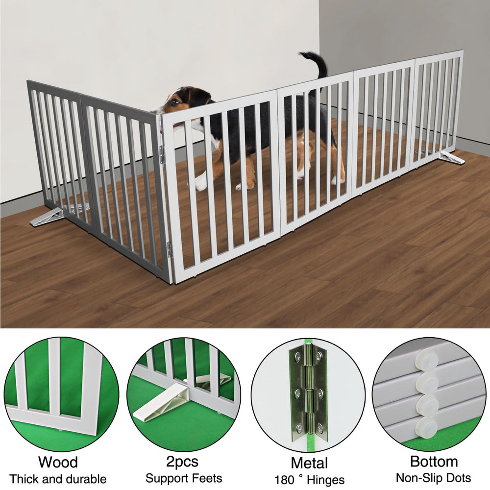 SFJC six-panel wooden gate with stainless hinges for durable indoor barriers.