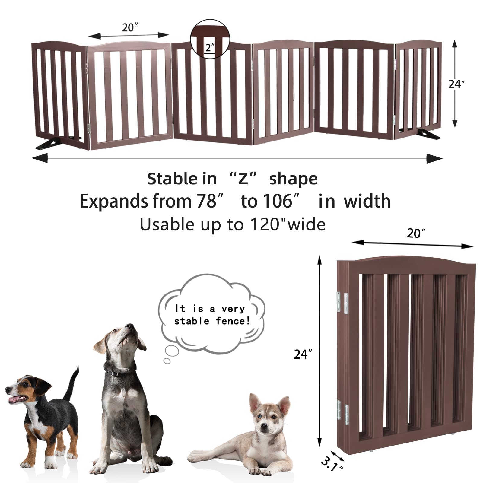 SFJC dog gate sturdy hinges ensure lasting folding action