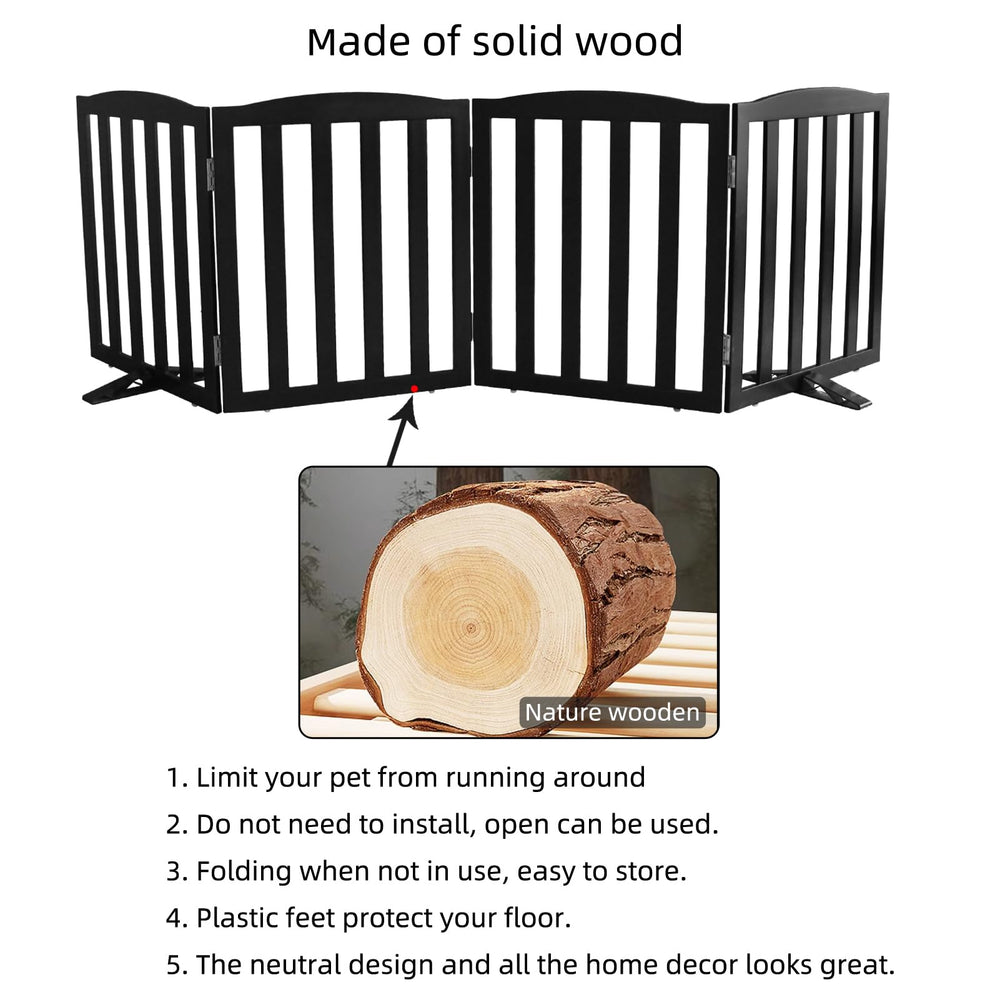 SFJC dog gate with support feet protects floors from scuffs.