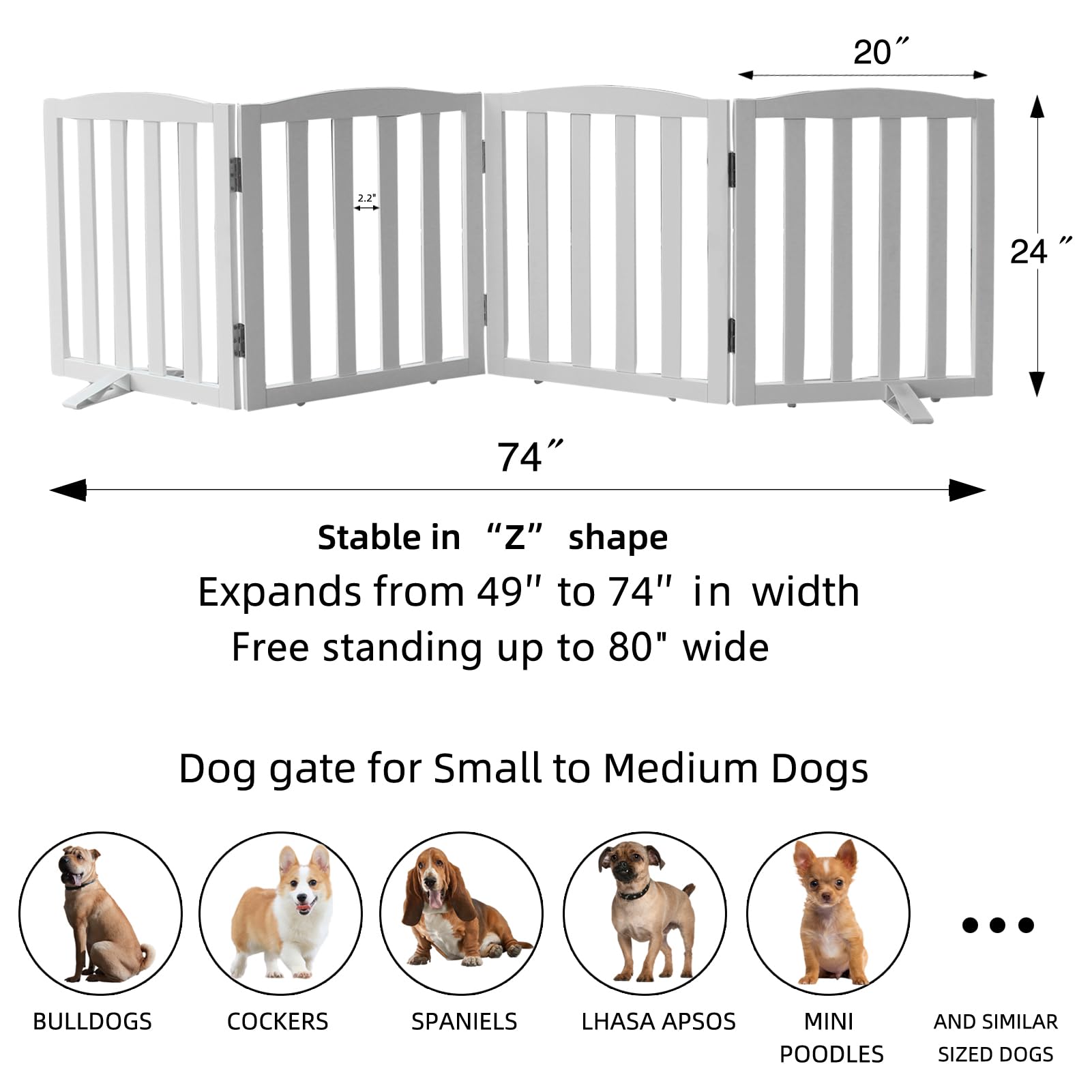 SFJC four-panel gate fits doorways, stairs, or hallways