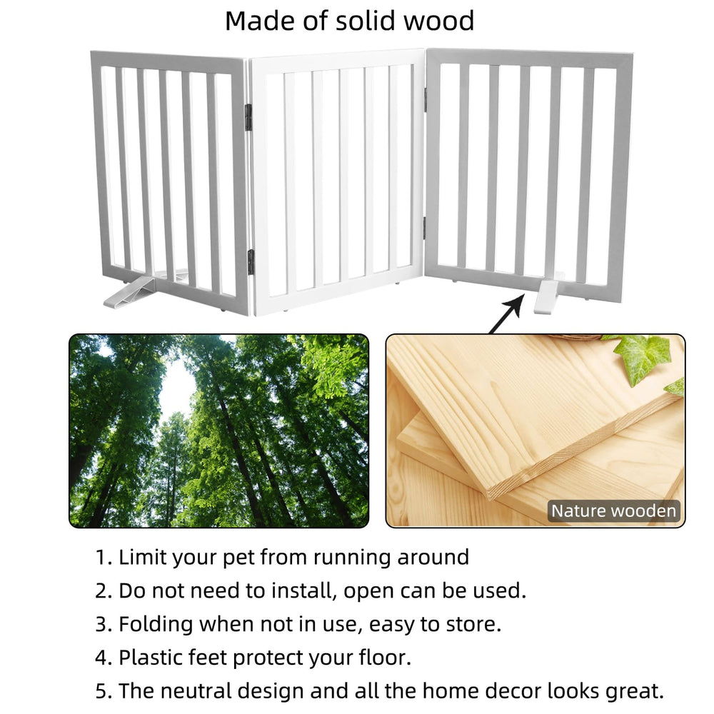 SFJC dog gate wood close-up highlights grain and durable finish.