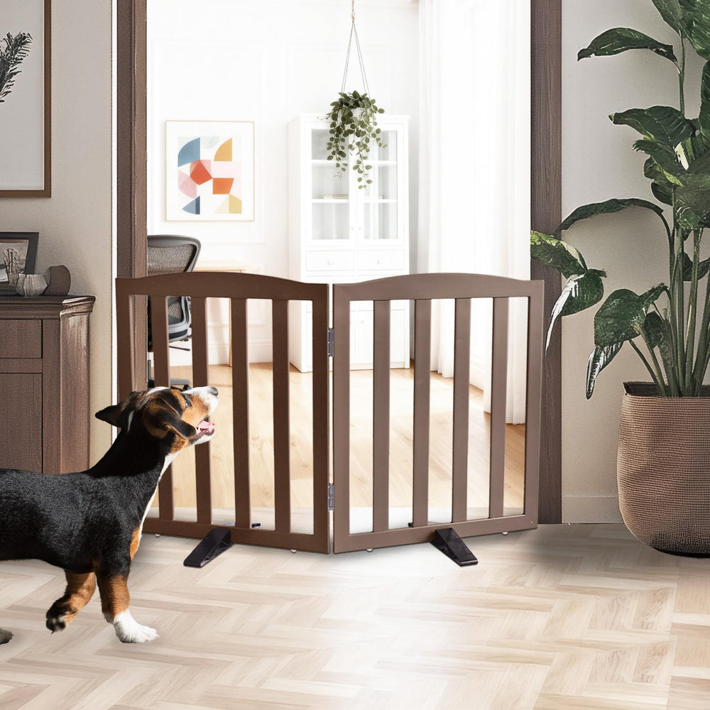 SFJC dog gate wooden 2-panel assembly for indoor use as a versatile barrier