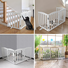 SFJC wooden white gate, stylish room divider for entrances