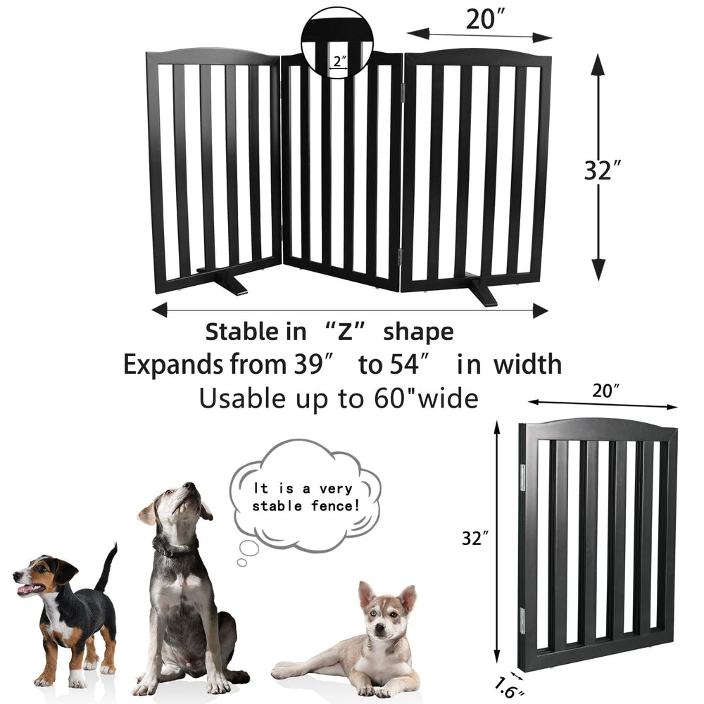 SFJC no-assembly required 3-panel dog gate unfolds quickly